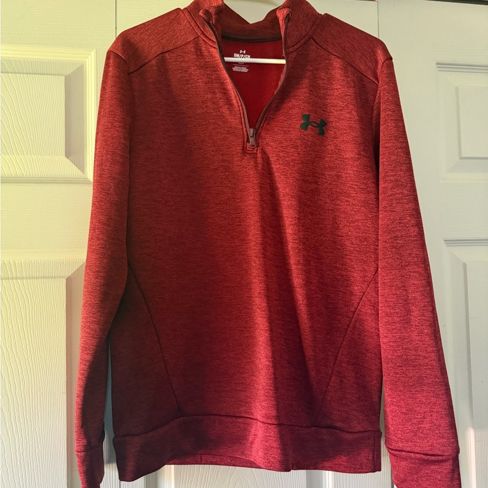 Under Armour Heather Red Quarter-Zip Pullover Hoodie